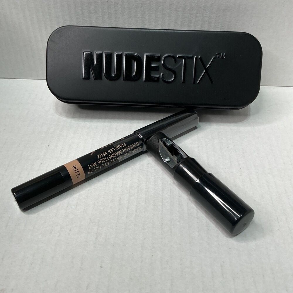 Nudestix Magnetic Matte Eye Color In Putty With Sharpener & Tin